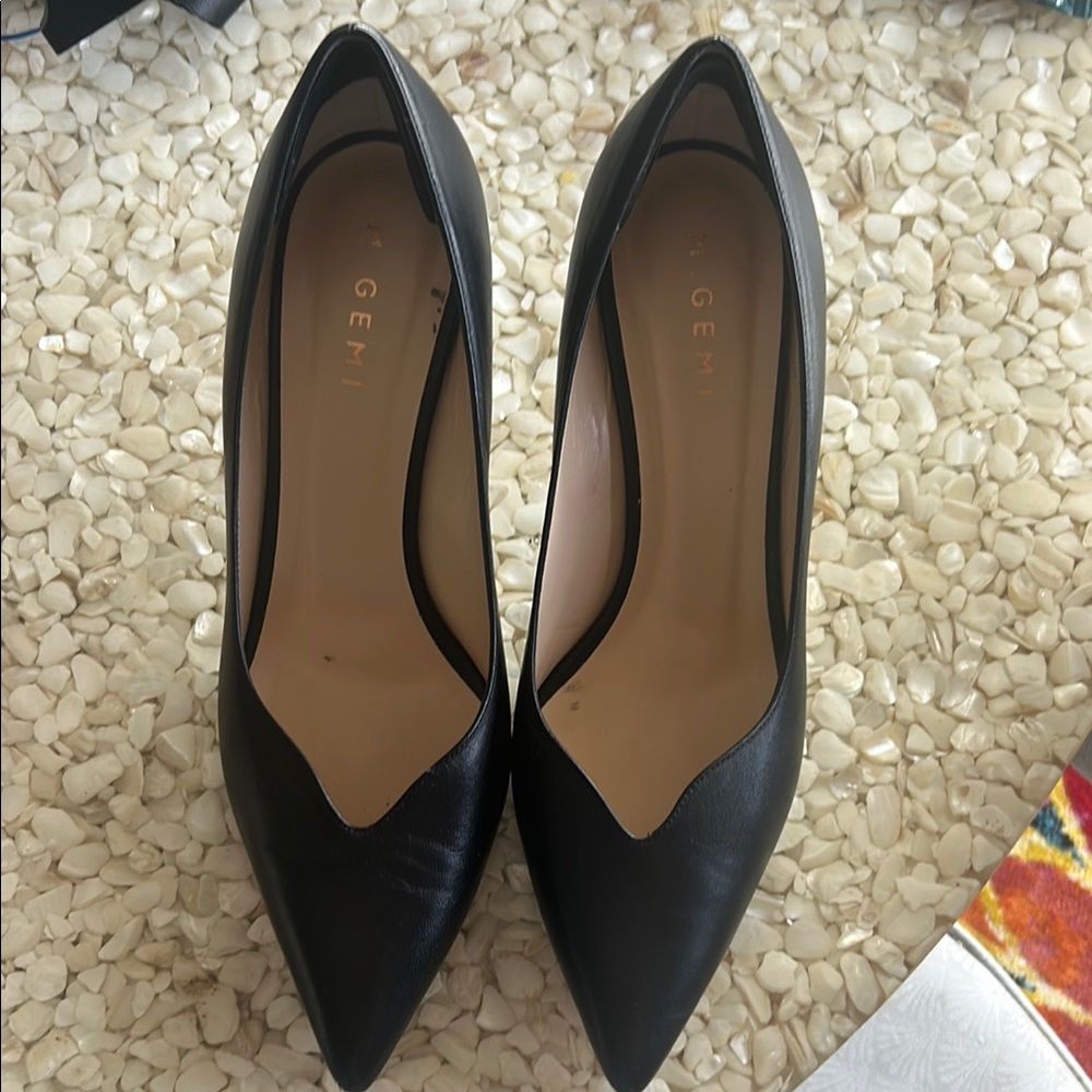 M. Gemi Black Leather Heels